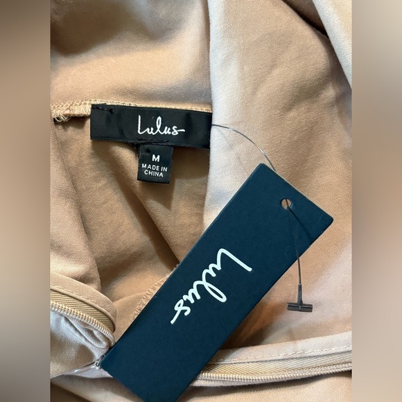 LuLu’s Versatile Energy Khaki Mock Neck Long Sleeve Utility Mini Dress M NWT - Picture 8 of 16